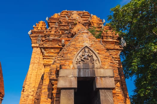 Po Nagar Cham Towers in Nha Trang in Vietnam. Ancient ruins of a Hindu temple in Asia