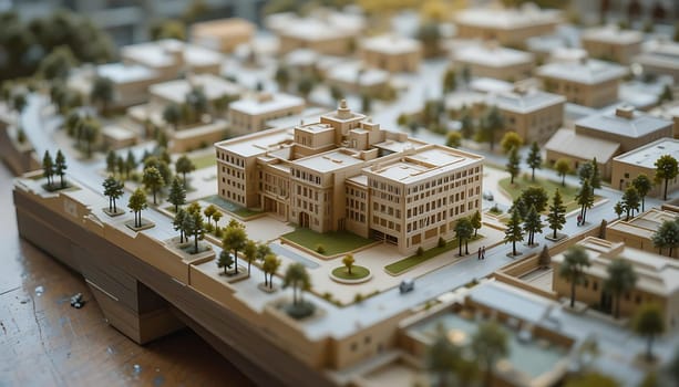 Miniature worlds in beige and green whisper of grand dreams, echoing with hushed anticipation and meticulous care. Tiny trees stand sentinel, as quiet hopes breathe life into silent, stately halls.