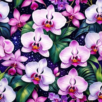 Stunning abstract orchid, bright colors, artistic floral pattern, ideal for creative design projects, bold nature themes, vivid backgrounds, or elegant decor accents