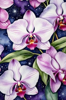 Colorful orchid close-up, bold purple and pink, detailed petals, perfect for floral art, nature themes, vibrant backgrounds, or exotic decor inspirations