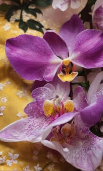 Rich orchid hues, detailed petals, bold floral design, perfect for artistic projects, exotic themes, vibrant backgrounds, or elegant decor accents