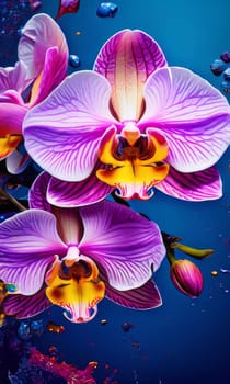 Stunning orchid close-up, rich colors, intricate details, perfect for floral art, nature-themed designs, vibrant backgrounds, or exotic decor inspirations