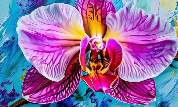 Magnificent orchid flowers in shades of magenta, purple. Detailed close-up captures natural beauty, elegance. Ideal for decor, floral-themed projects, botanical enthusiasts