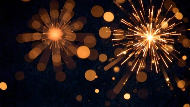 Golden bokeh lights and sparkling fireworks dance softly in this seamless image, creating a vibrant yet elegant New Years ambiance.