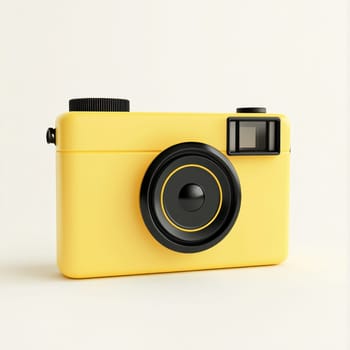 A charming yellow camera icon with sleek design and black accents, perfect for photography enthusiasts