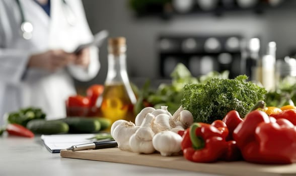 Diet expert: vibrant produce, healthy vegetables, juicy fruits, proper diet, natural ingredients, nutritional planning, health improvement, balanced intake, nourishing meals, lifestyle change