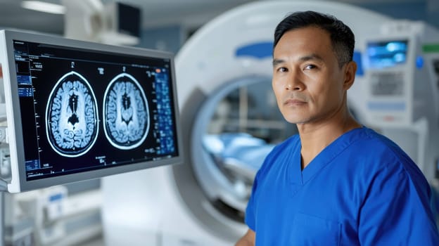 MRI chamber: medical expert, diagnostic equipment, advanced imaging, patient care, radiology setting, clinical precision, magnetic resonance, healthcare environment, specialist focus