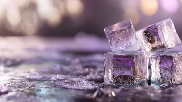 Frozen blocks banner: simple layout, cool theme, sharp edges, icy touch, pristine visual, refreshing appeal, sleek structure, clear aesthetics, cold ambiance