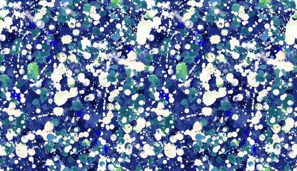 Seamless pattern with abstract creative blots and splashes painted with gouache for paint box design
