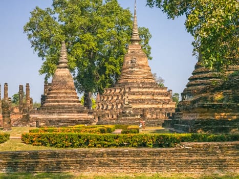 Wat Mahathat Maha That temple by day, Sukhothai, Thailand