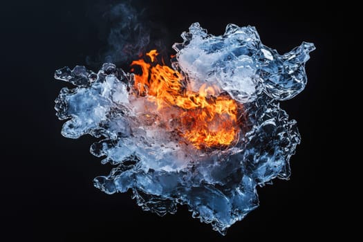 This is a captivating blend of fire and water, showcasing a mesmerizing and striking visual contrast that enthralls