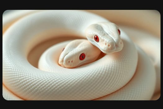 white snake with red eyes reptile. High quality photo
