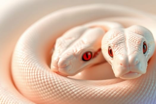 white snake with red eyes reptile. High quality photo