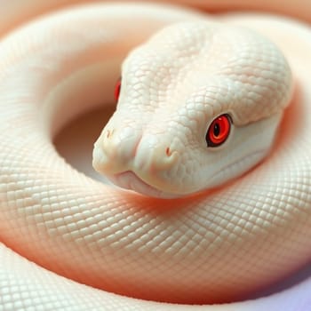 white snake with red eyes reptile. High quality photo
