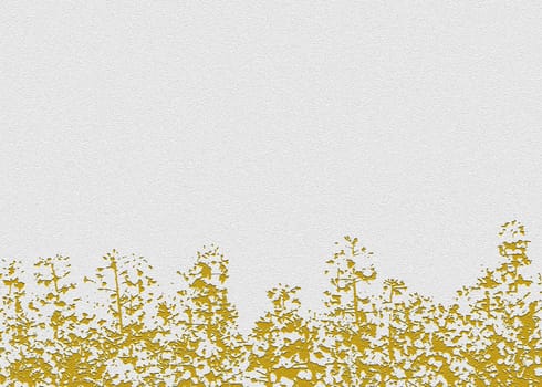 Abstract yellow floral silhouette on a light background. High quality illustration