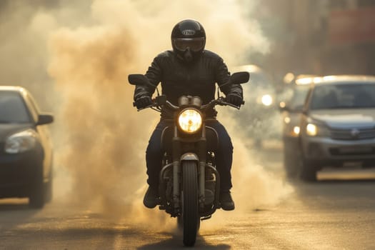 Air pollution: environmental crisis, toxic smog, atmospheric degradation, industrial emissions, urban haze, harmful particles, respiratory threat, ecological impact, polluted atmosphere