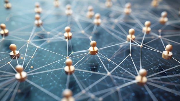 Abstract networking concept with connected nodes representing digital communication