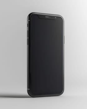 A mobile phone on a white background. Selective focus.