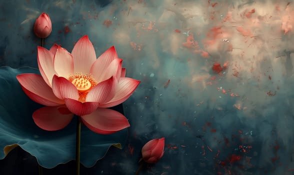Lotus flower on an abstract background. Selective focus.