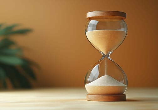 Hourglass on a colored background. Selective focus.