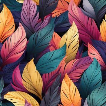Seamless pattern tile background flowers and floral leaves plants. High quality photo