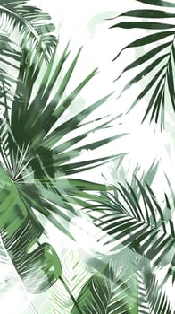 A closeup of a palm tree leaf, a terrestrial plant from the Arecales order. It is an evergreen tree with long twigs and beautiful flowers, set against a white background