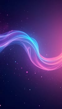 A vibrant display of swirling blue and pink light trails floats across a dark cosmic backdrop, creating a mesmerizing visual effect - abstract background - Generative AI