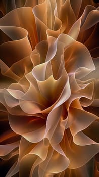 A mesmerizing composition showcases soft, flowing shapes in warm colors, resembling elegant petals or waves gracefully layered together, evoking a sense of calmness - Generative AI