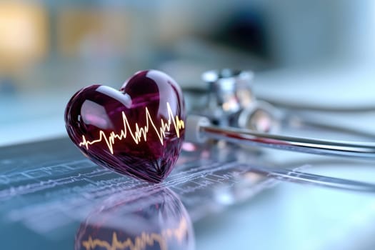 Cardiogram banner: heart graphic, health focus, pulse theme, lifeline pattern, medical representation, cardiac rhythm, heartbeat design, wellness highlight, healthcare awareness, fitness connection