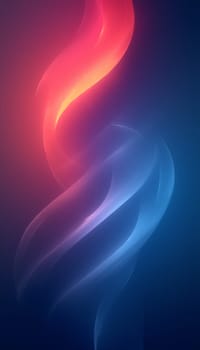 A captivating display of swirling smoke patterns combines vibrant blue and red hues, creating an alluring visual against a dark backdrop - phone wallpaper - Generative AI