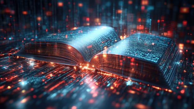 Digital Transformation: converting books, data streams, education innovation, technology integration, modern learning tools, digitalization process, content conversion, intelligent systems