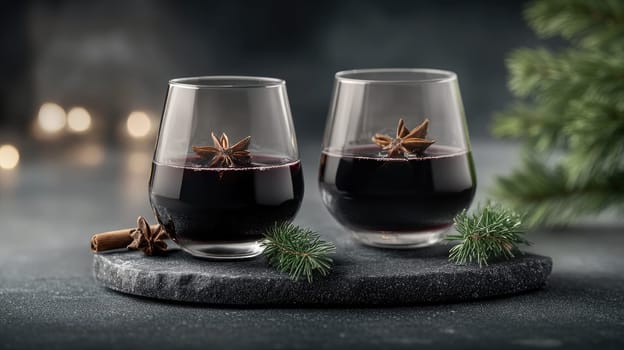 Mulled wine: aromatic drink, spiced infusion, warm beverage, festive flavor, seasonal delight, red blend, cinnamon essence, citrus note, winter tradition, holiday indulgence, fragrant mixture