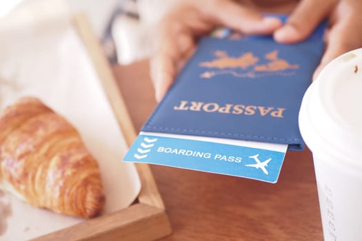 Closeup of boarding passes, essential for air travel and embarking on adventures