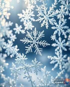 snowflake snow winter white blue background figure cold season. High quality photo illustration