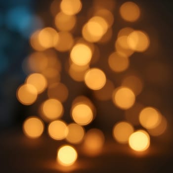 Soft, blurred bokeh lights in warm tones create a festive, cozy atmosphere, perfect for holiday and celebratory moments.