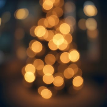 Soft, blurred bokeh lights in warm tones create a festive, cozy atmosphere, perfect for holiday and celebratory moments.