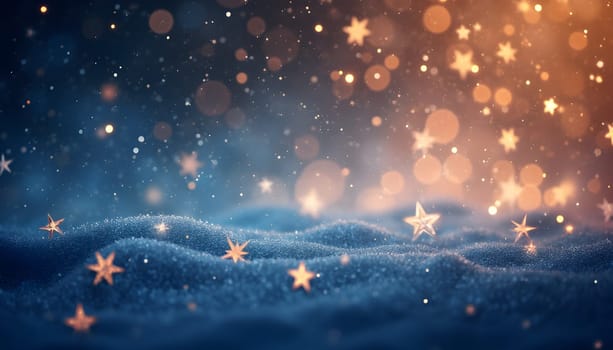Magical Starry Christmas Background with Twinkling Lights