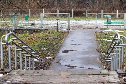 Shot of the dog play area in the winter park