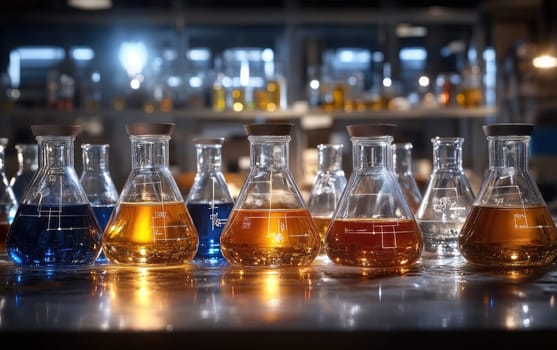 Test tubes and flasks: chemical reactions, scientific equipment, liquid solutions, lab experiments, glass vessels, chemical reactions, laboratory procedures, experimental liquid, academic research