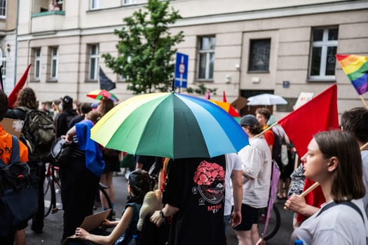 Poznan, Poland - 28 June 2024: Lgbt Community March With Symbols In Rainbow Colors