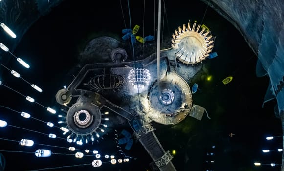 Turda, Romania - 27 November 2019: Famous salt mine Salina Turda in Romania