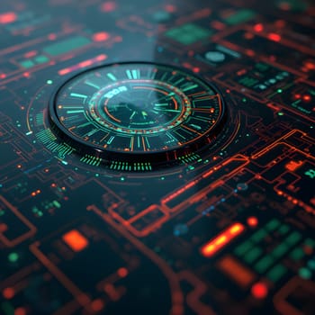 A futuristic digital interface with glowing HUD elements, showcasing advanced technology and interactive design for a high-tech experience.