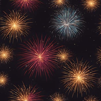 new year fireworks black sky background holiday. High quality illustration