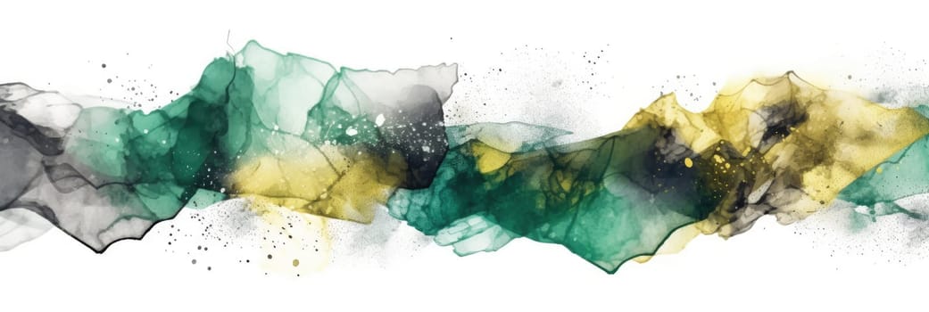 Abstract watercolor artwork mixed with buzzy geometric shapes for background of social media banner generative AI image