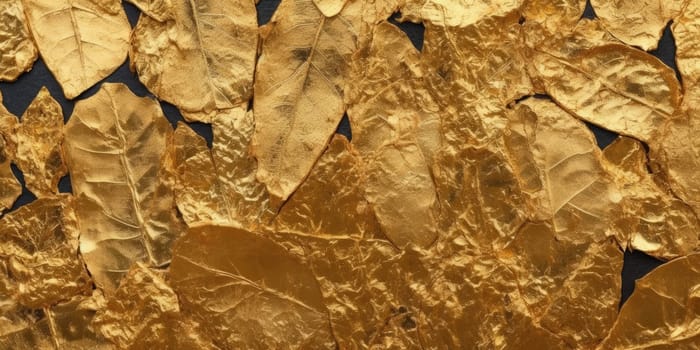 Dry Gold Green leaves Surface textured background, realism, realistic, hyper realistic. Generative AI image weber.