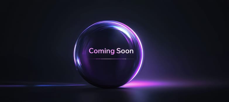 A minimalist banner featuring a glowing gradient sphere against a black background. the futuristic design includes soft metallic reflections, creating a sleek and modern aesthetic ideal for digital promotions and announcements.