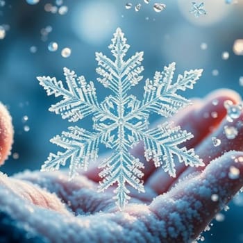 snowflake snow winter white blue background figure cold season. High quality photo illustration