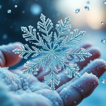 snowflake snow winter white blue background figure cold season. High quality photo illustration
