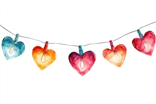 A Colorful heart shaped lights create warm and festive atmosphere, perfect for celebrations