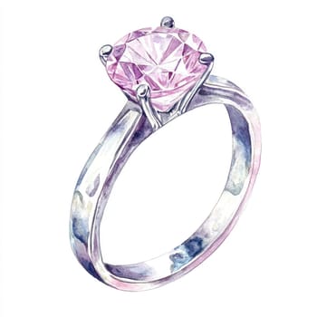 A stunning pink diamond ring with sleek silver band, showcasing elegance and beauty. Perfect for special occasions or as gift